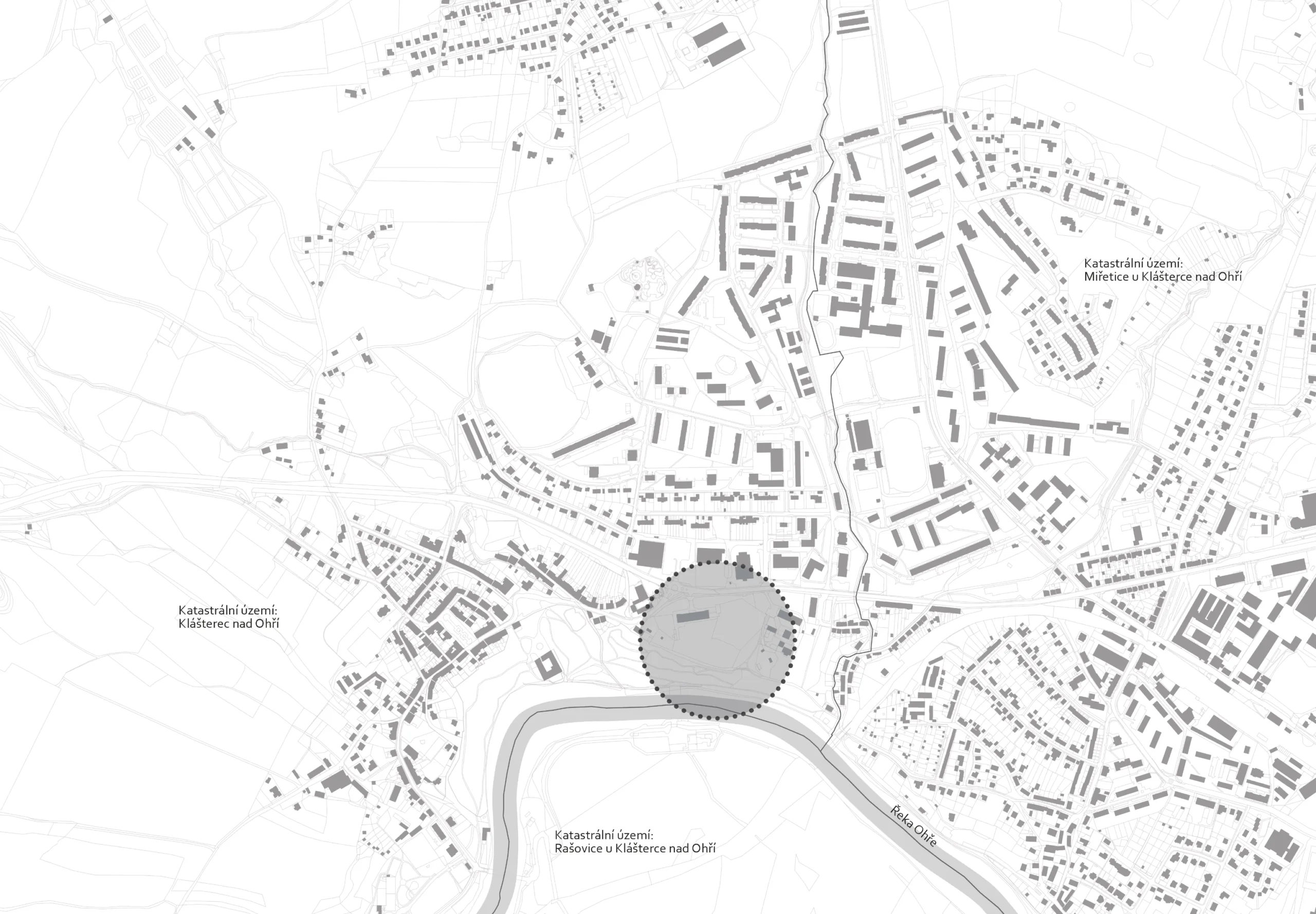 katastrální mapa Řešeného území